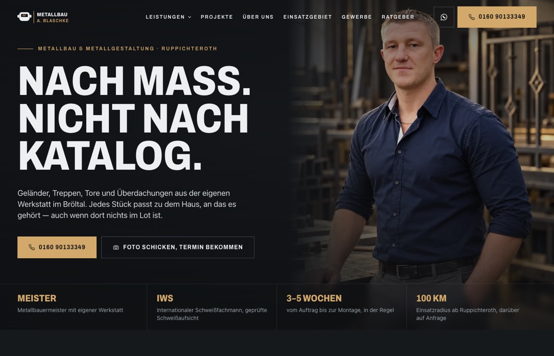 Website Metallbau A. Blaschke