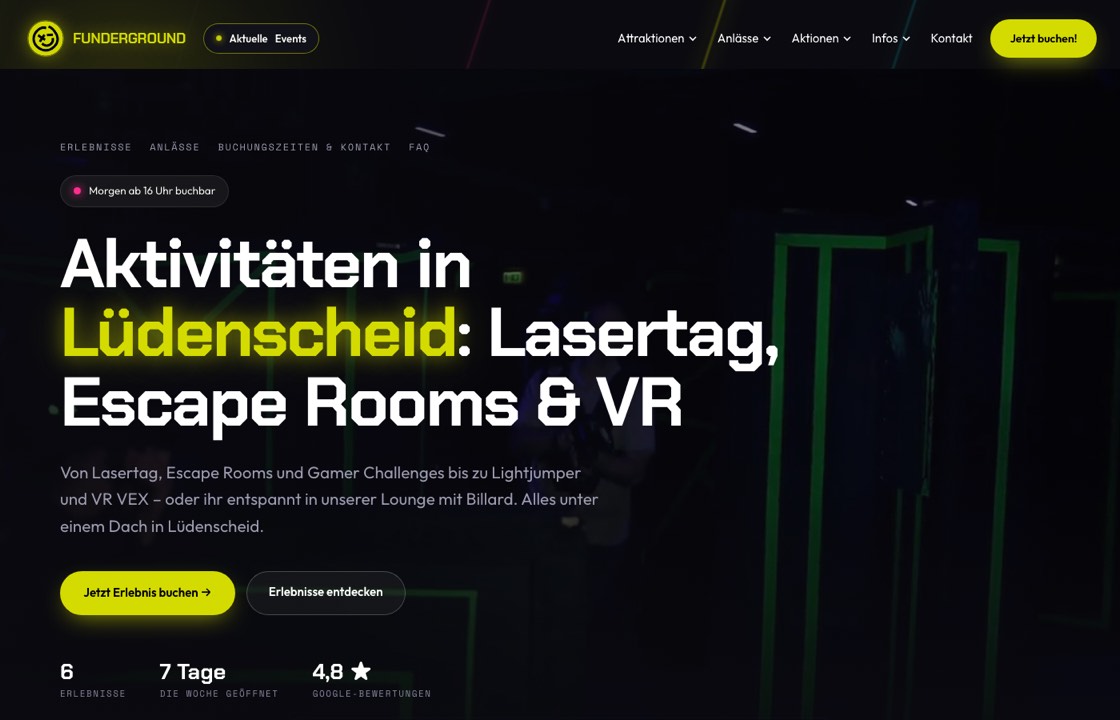 Website Funderground Lüdenscheid