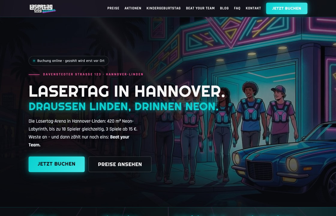 Website Lasertag City Hannover